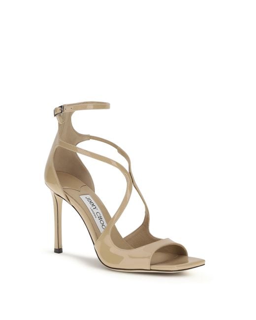 Jimmy Choo Metallic Azia Sandals Calf Leather Bos Taurus