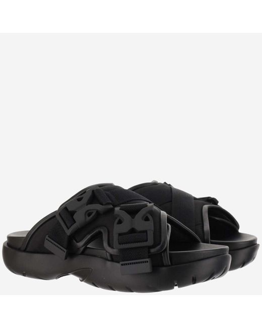 Bottega Veneta Black Snap Slide Sandal for men