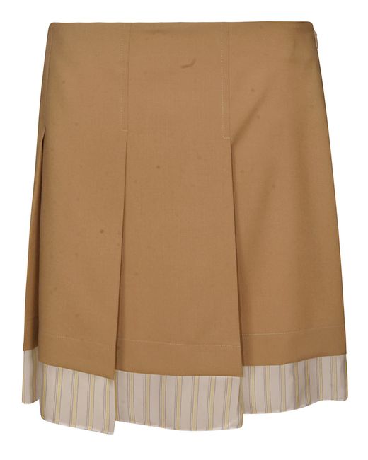 Marni Brown Semi Pleat Skirt