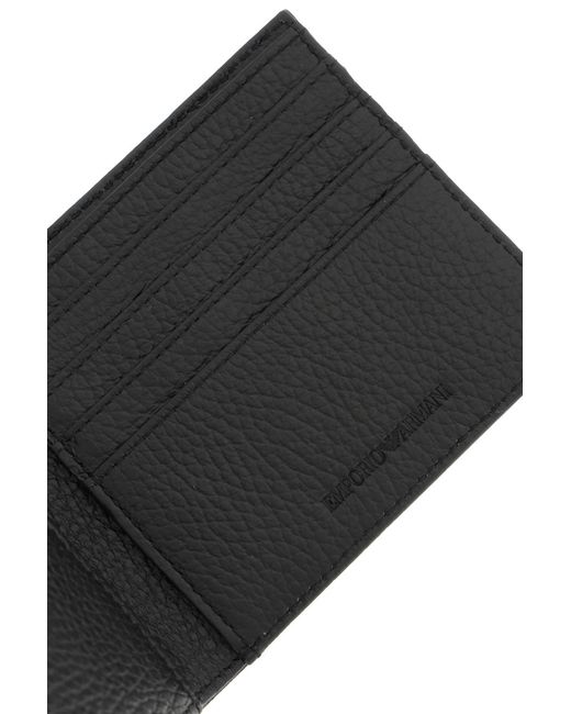 Emporio Armani Black Grained Leather Wallet for men