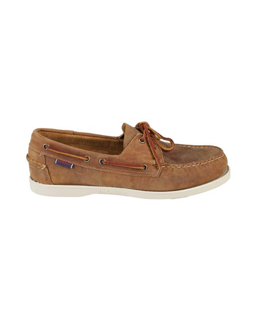 Sebago Brown Docksides Portland Crazy H for men