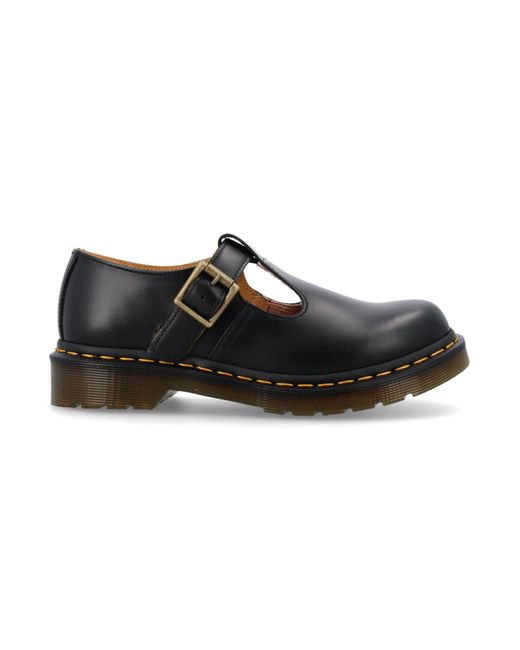 Dr Martens Girl's Polley Mary Jane - Black Smooth Leather â¢ Price