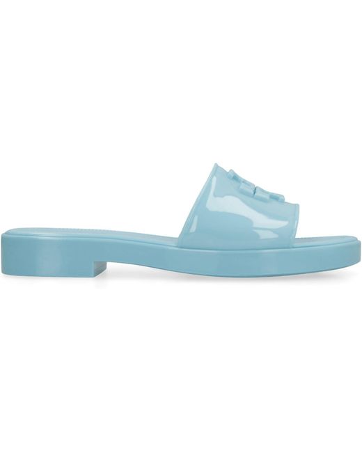 Tory Burch Blue Eleanor Jelly Rubber Slides