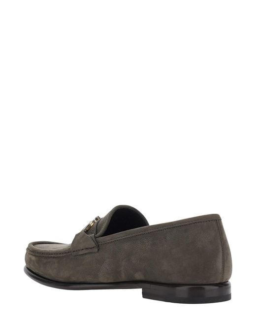 Ferragamo Gray Loafers Avril Leather Calf for men