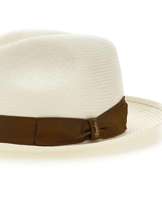 Borsalino White Panama Straw Hat for men