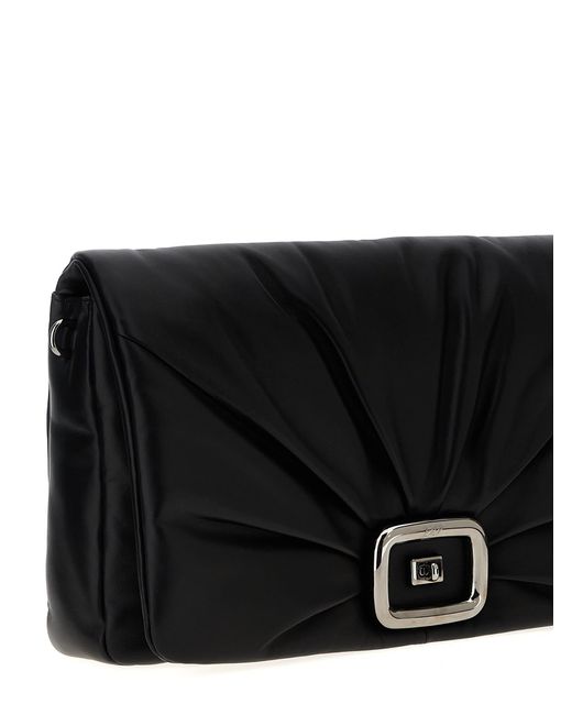 Roger Vivier Black 'Viv' Choc Large' Shoulder Bag