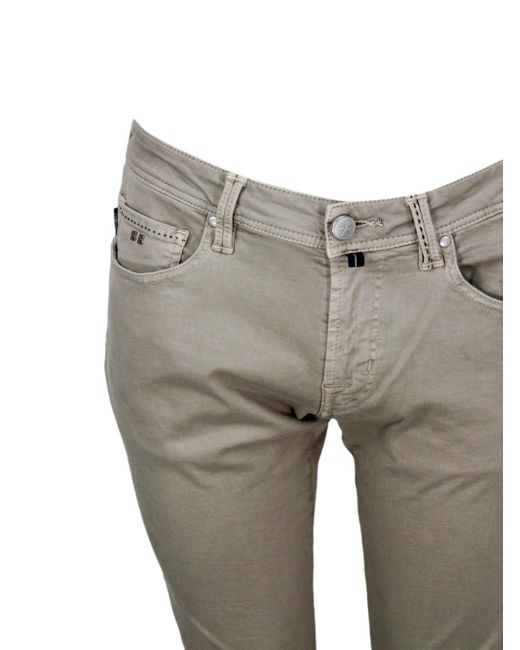 Sartoria Tramarossa Gray Leonardo Slim Zip Trousers for men
