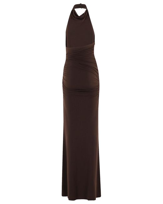 ANDAMANE Purple Stella Maxi Turtleneck Open Back Maxi Dress