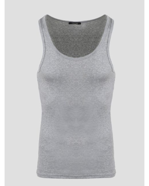 Tom Ford Gray Ribbed Tank Top for men