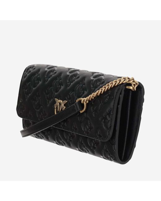 Pinko Black Leather Wallet With Logo