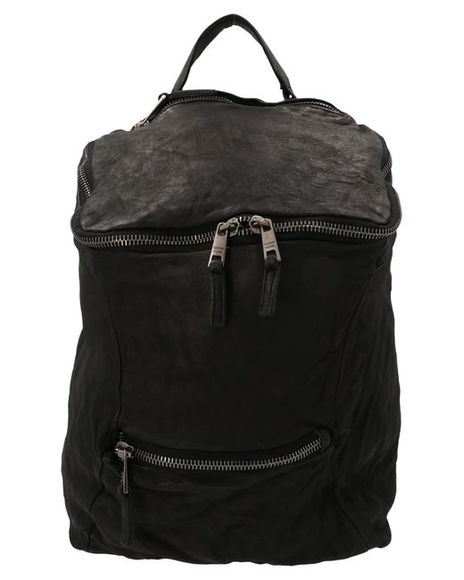 Giorgio Brato Black Suede Leather Backpack for men