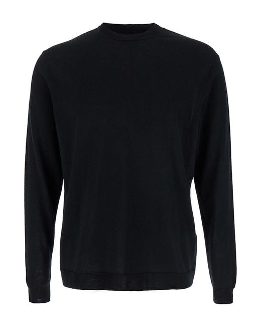 Low Brand Black Crew Neck Pullover for men