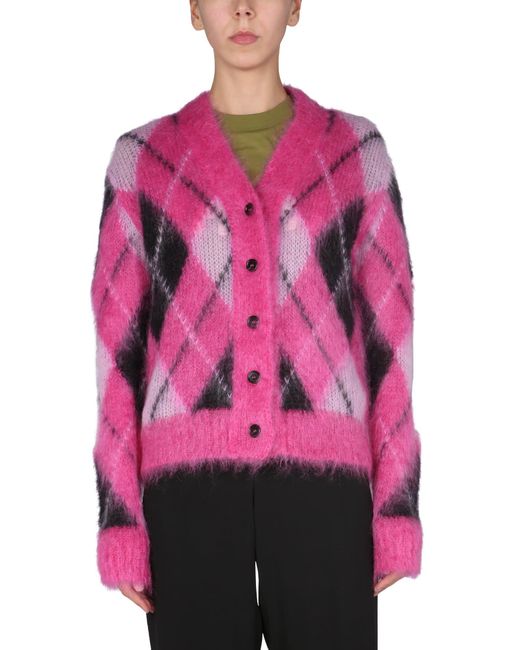 fuchsia pink cardigan