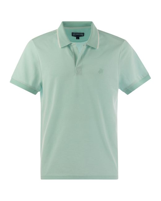 Vilebrequin Green Short-Sleeved Cotton Polo Shirt for men