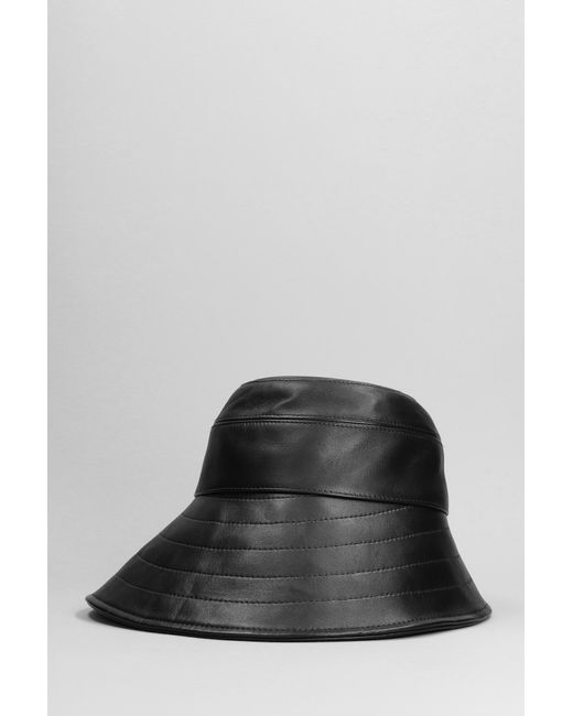The Attico Black Logo Plaque Bucket Hat