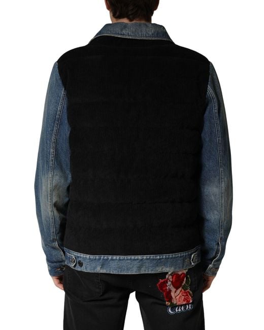 Dolce & Gabbana Black Cotton Denim Blouson Jacket And Clothing for men