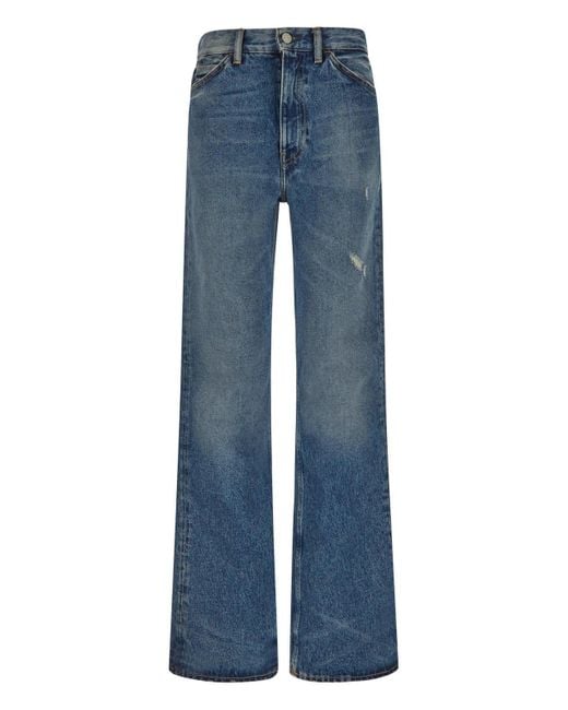 Acne Blue Distressed Mid-Rise Jeans