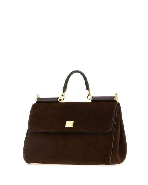 Dolce & Gabbana Brown Suede My Sicily Handbag