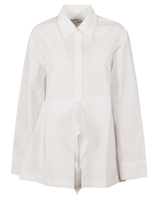 J.W. Anderson White Peplum Drape Shirt