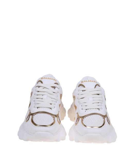 Balmain White B-east Panelled Sneakers