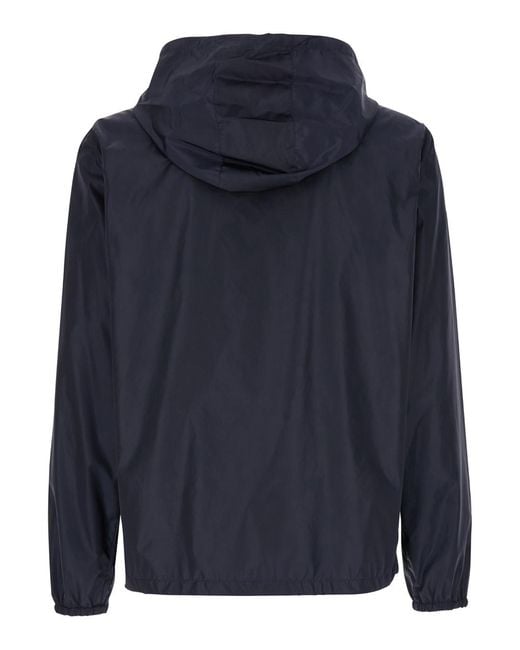 Valentino Blue Jacket With Vlogo Detail Polyamide Coat for men