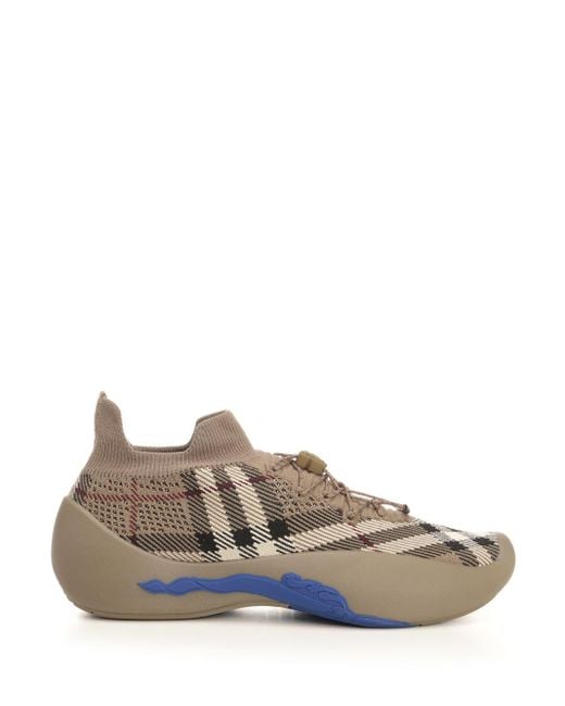 Burberry Multicolor Neptune Sneaker With Knitted Check Pattern for men