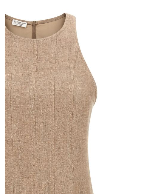 Brunello Cucinelli Natural Linen Long Dress