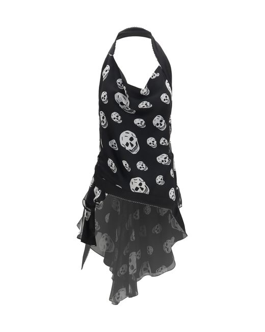 McQueen Black Halter Silk Top