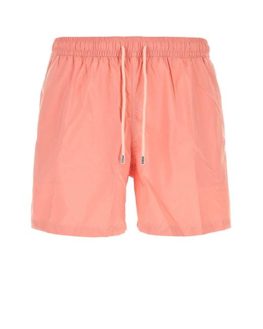 Fedeli Pink Polyester Swimming Shorts for men