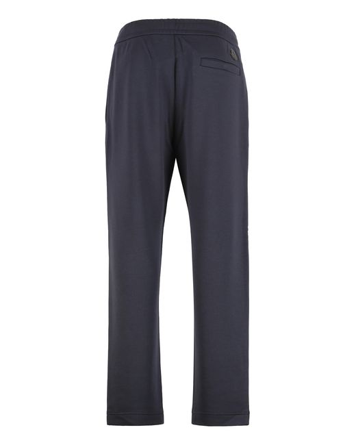 Moncler Blue Cotton-Blend Straight Track Pants Cotton; Modal; Polyester for men
