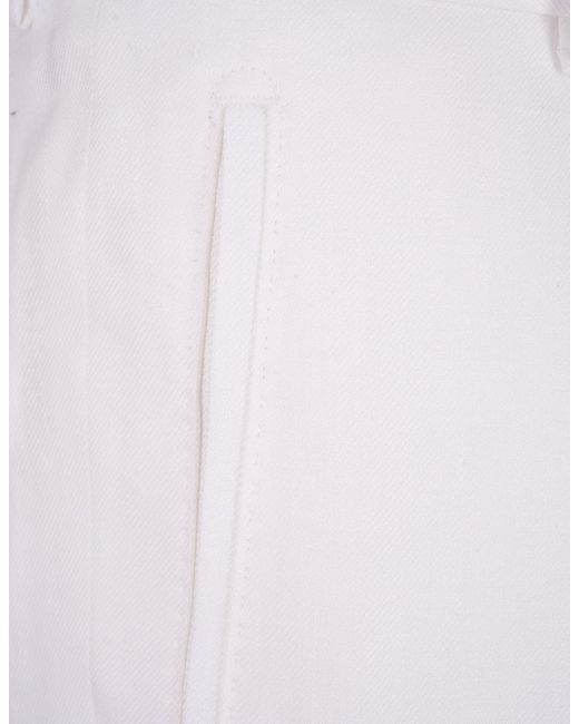 Boss White Relaxed Fit Trousers for men