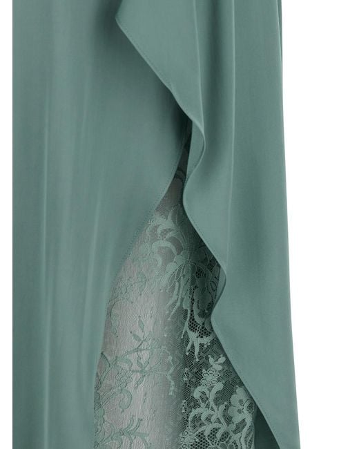 Acne Green Dress Docketta Vis Soft Satin Silk