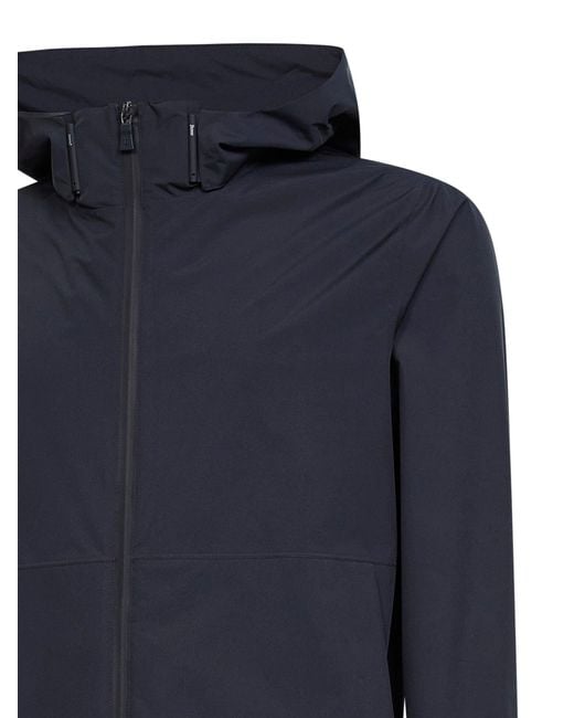 Herno Blue Hooded Windstopper Jacket for men