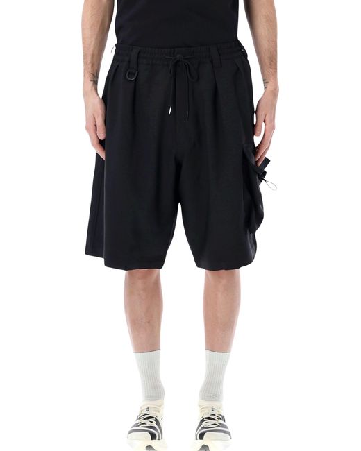 Y-3 Black Oversize Sport Uniform Cargo Shorts for men