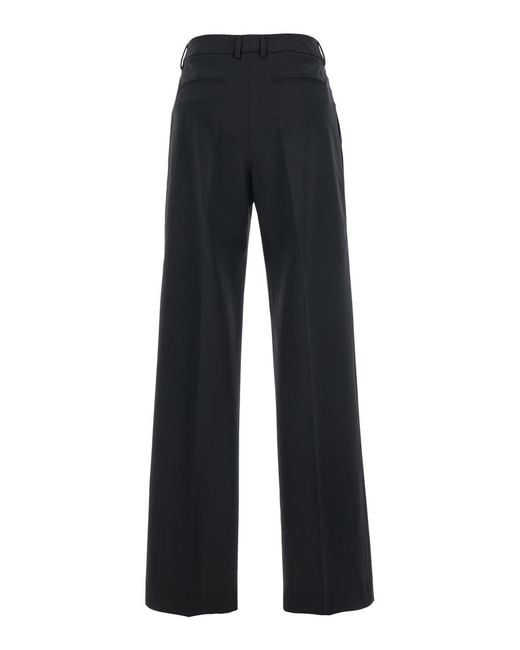 PT Torino Blue High-Waisted Wool Trousers, Blend