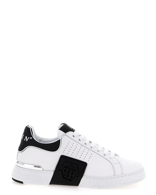 Philipp Plein White 'Hexagon' Sneakers for men