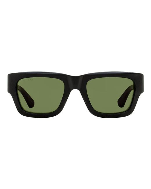 Gucci Green Bilayer Rectangular Sunglasses Gg1668S 003-- 52Mm Plastic (Acetate) for men