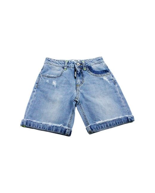 MSGM Blue Shorts 100Co for men