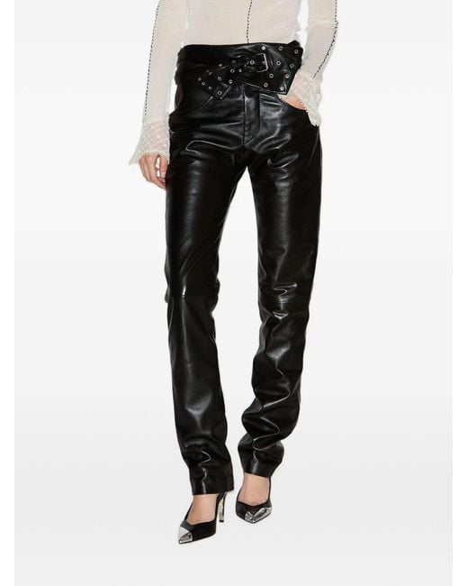 Isabel Marant Gray Chazia Leather Trousers