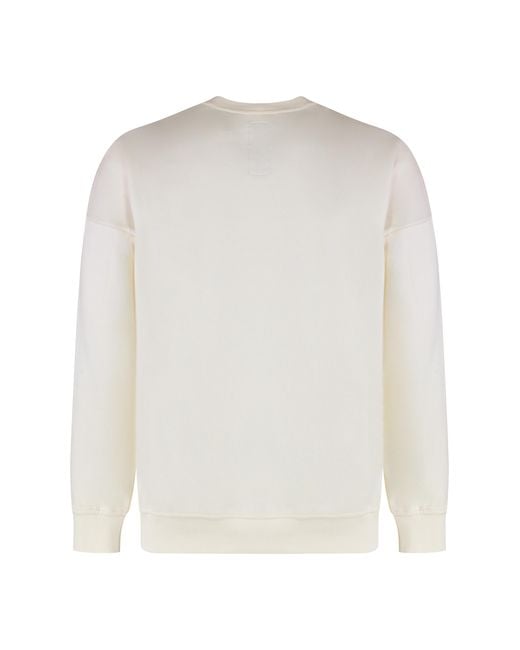 Rick Owens White Cotton Crewneck With Logo Sweatshirts for men