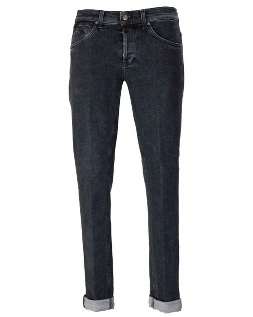 Dondup Blue Turn-Up Cuffs Stretched Jeans for men
