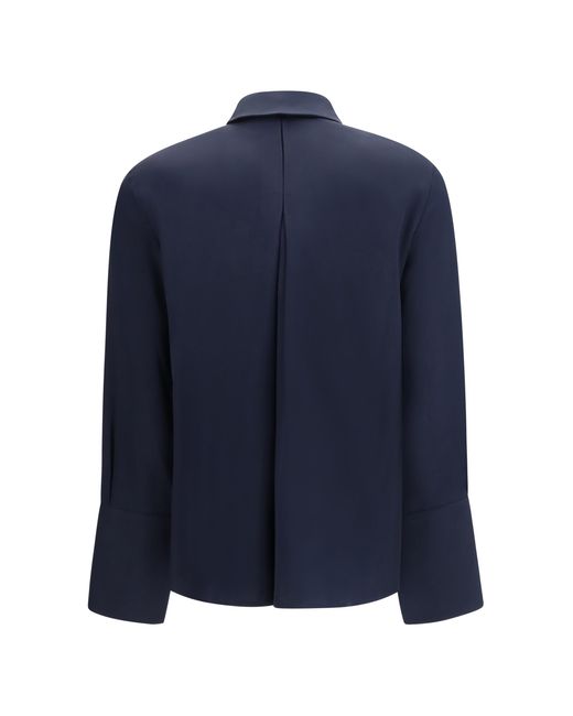 Max Mara Pure Blue Mxpvoliera Shirt Silk; Elastane