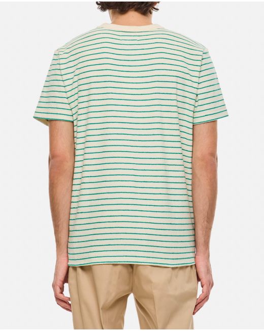 Howlin' By Morrison Green Stripes Cotton T-Shirt for men