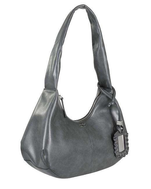 Ganni Gray Bou Bag Hobo Medium