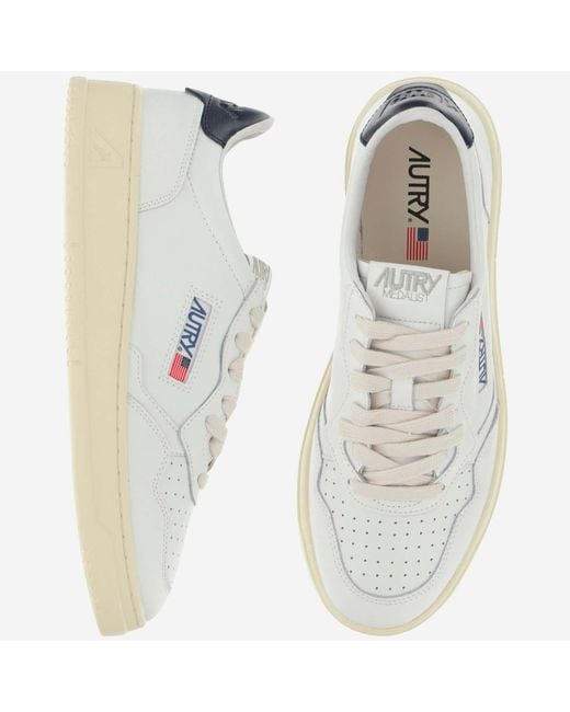 Autry White Medalist Low Sneakers Cow Leather Trainers for men