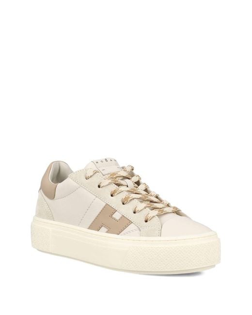 Hogan White Flat Shoes Leather