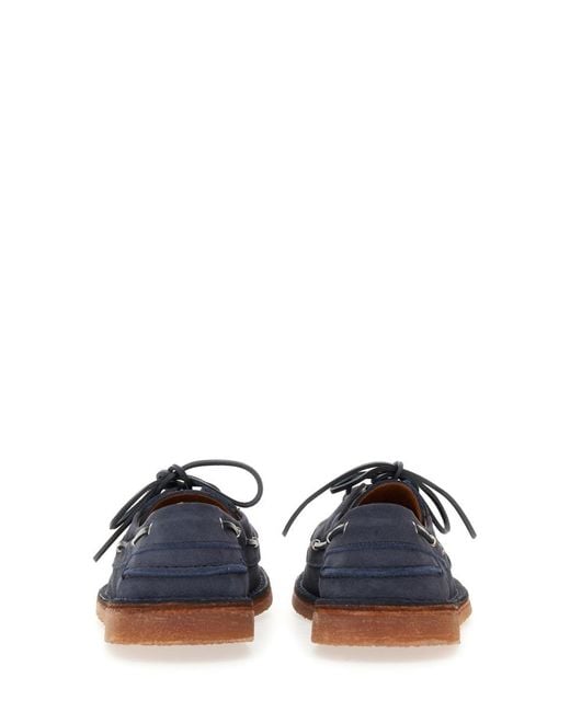 Buttero Blue Espadrille Boat Argentario Leather Loafers for men