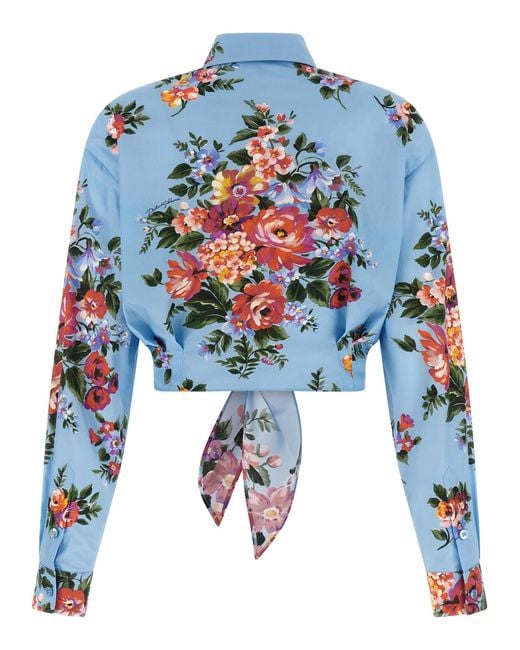 Dolce & Gabbana Blue Mazzo Di Fiori Shirt
