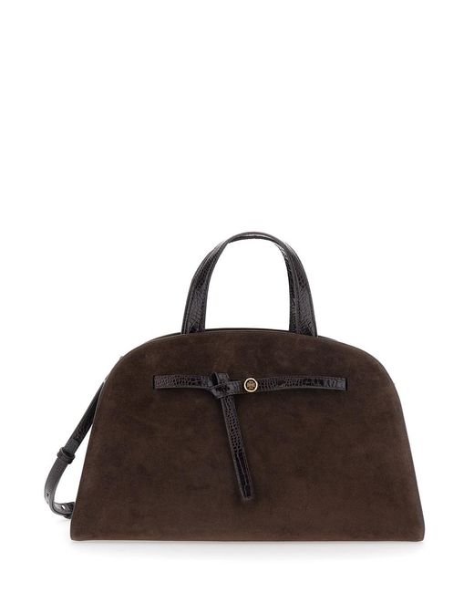 Tory Burch Brown Tote Bag Romy Leather Calf Handbags