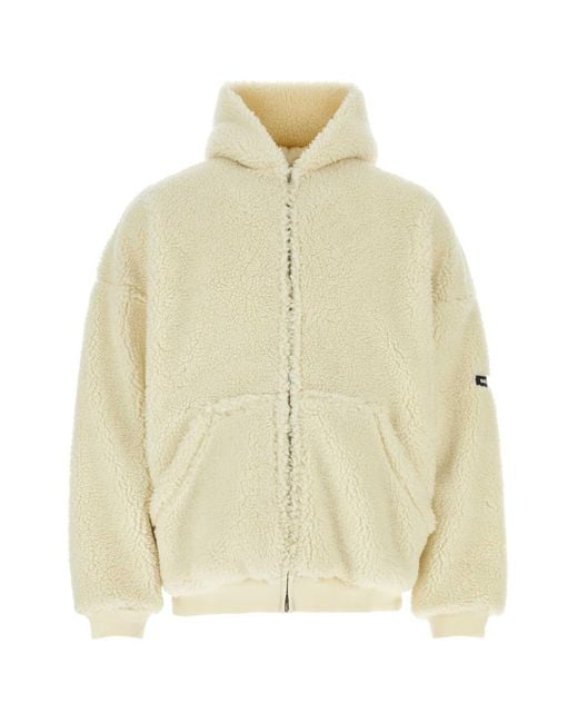 Balenciaga Natural Ivory Teddy Oversize Sweatshirt